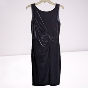 Calvin Klein Dress Black Velvet Twist-knot Sheath Cocktail Size 6